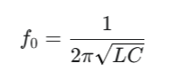 Resonant frequency (f₀) formula
