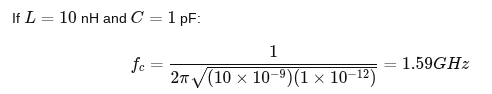 The cutoff frequency of an LC high-pass filter