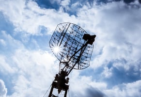 Large defense radar dish